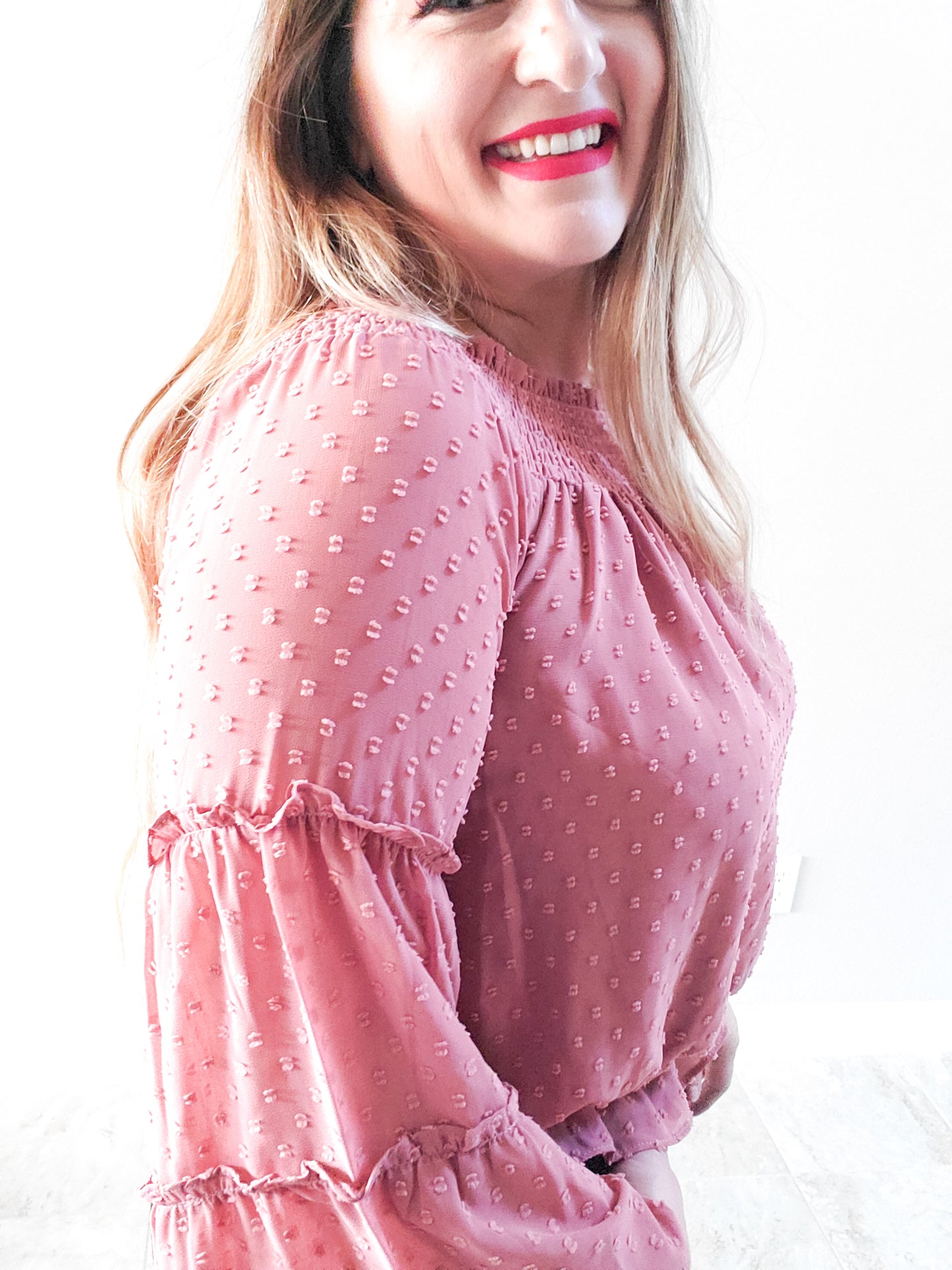 Romance Ruffle Top Mauve