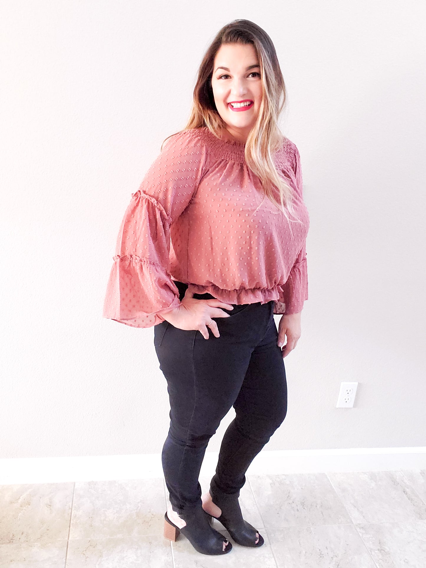 Romance Ruffle Top Mauve