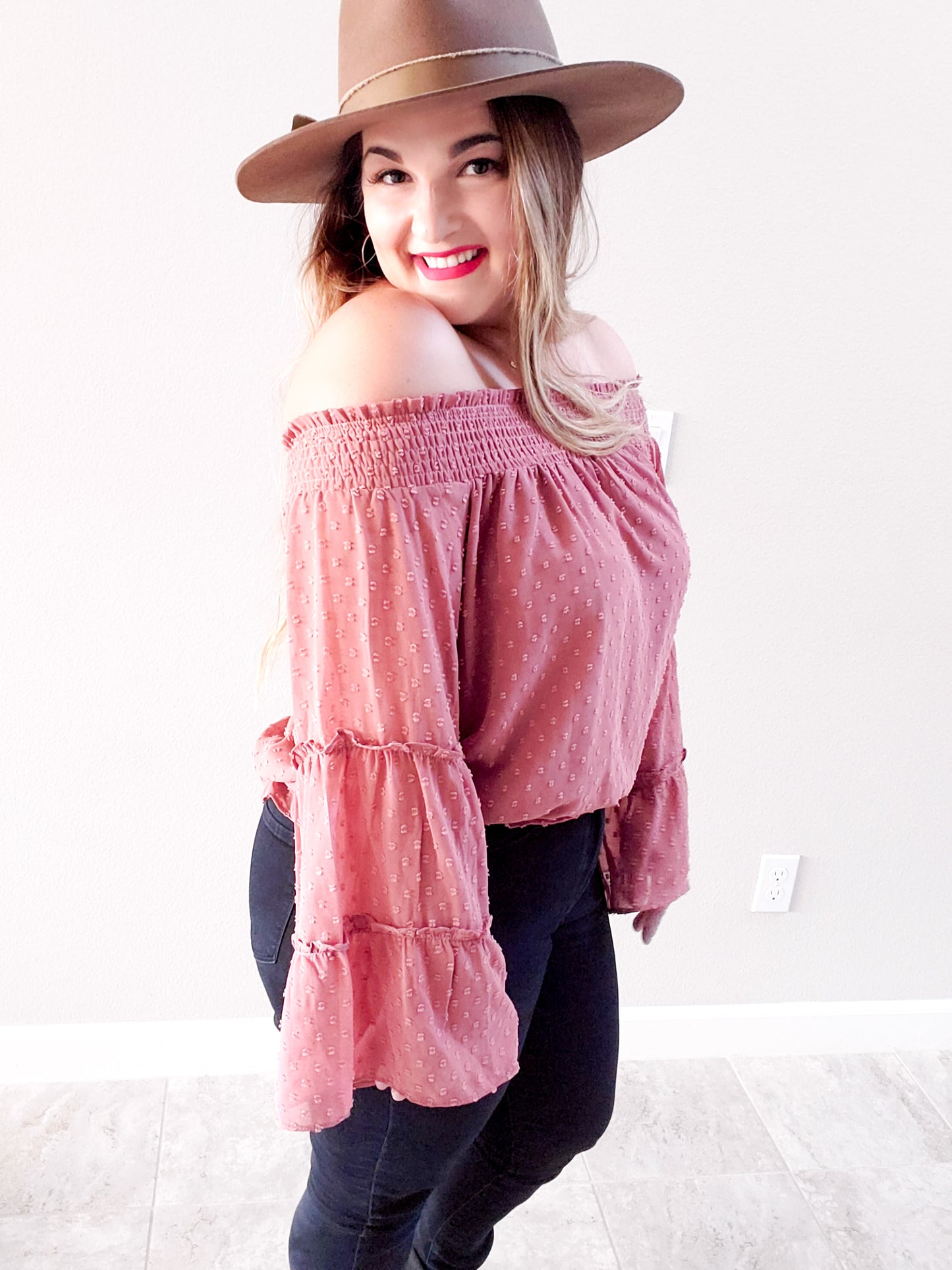 Romance Ruffle Top Mauve