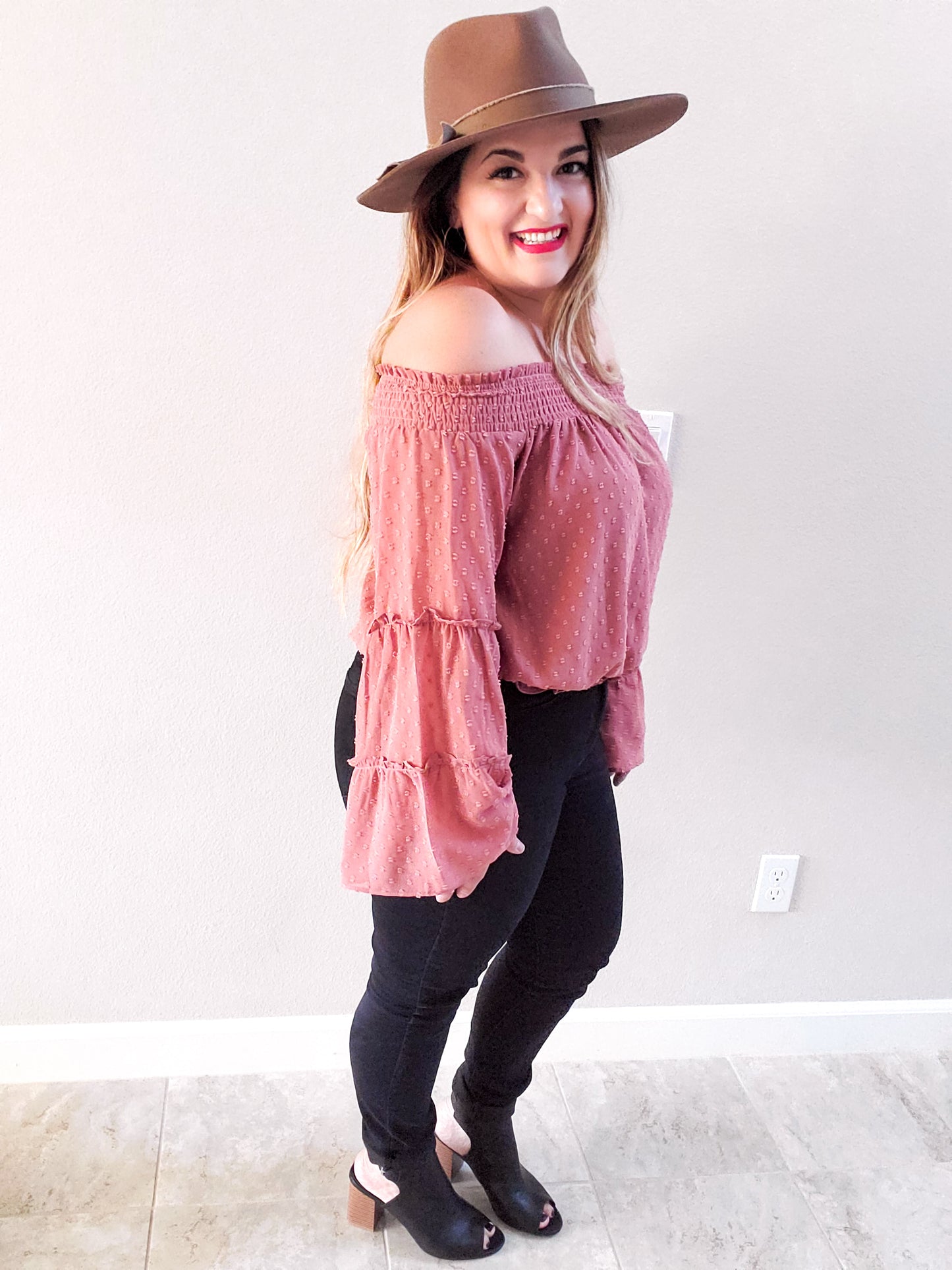 Romance Ruffle Top Mauve