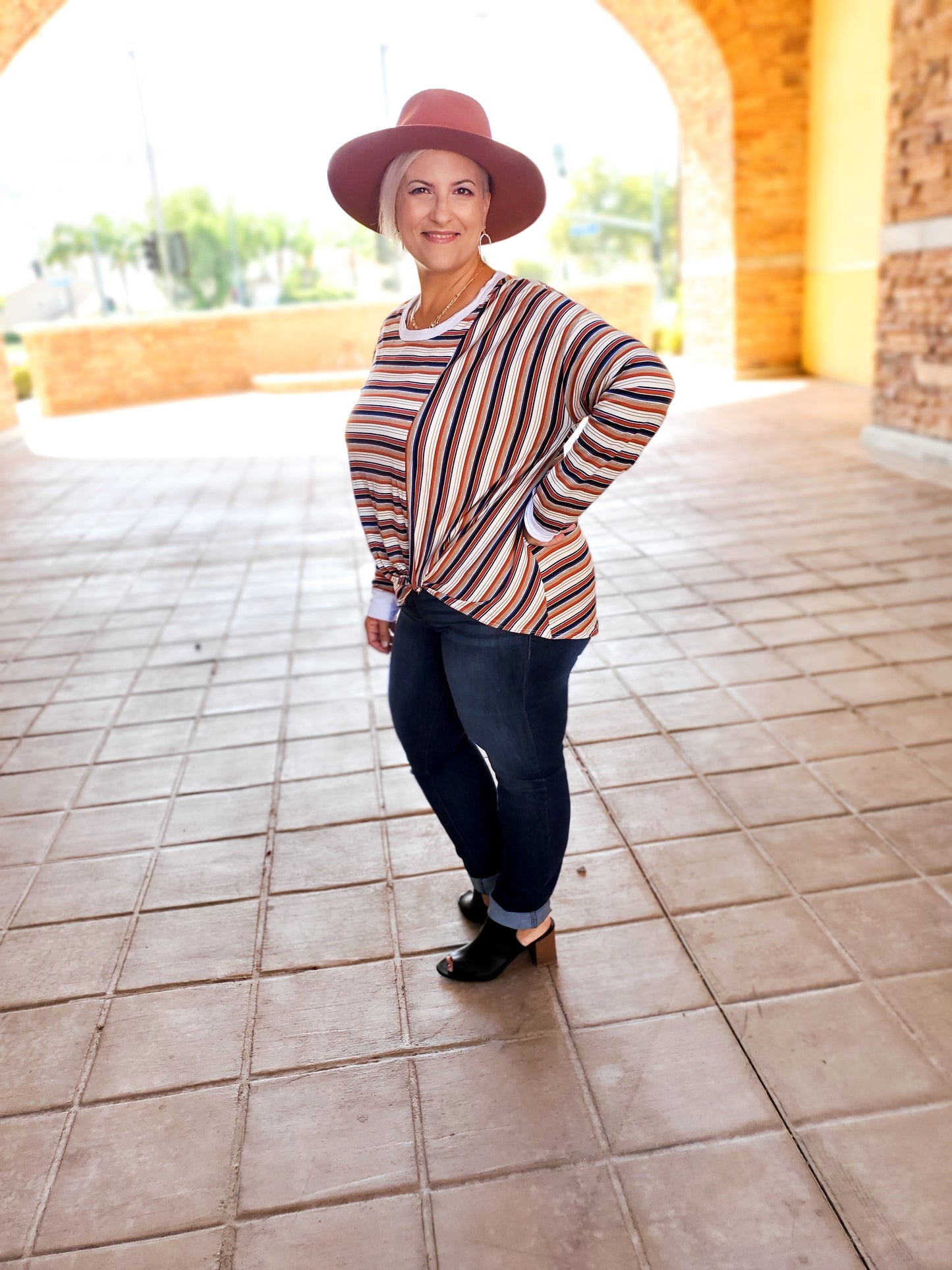 Long Sleeve Multi Striped Top