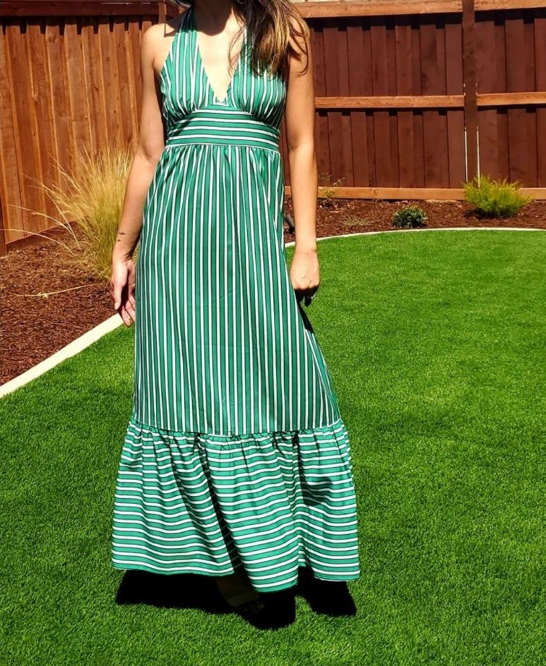 Green Halter Maxi Dress