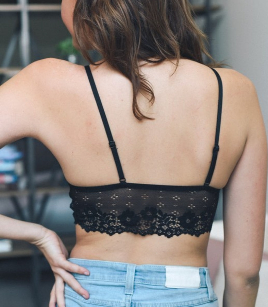 Floral Strappy Lace Bralette