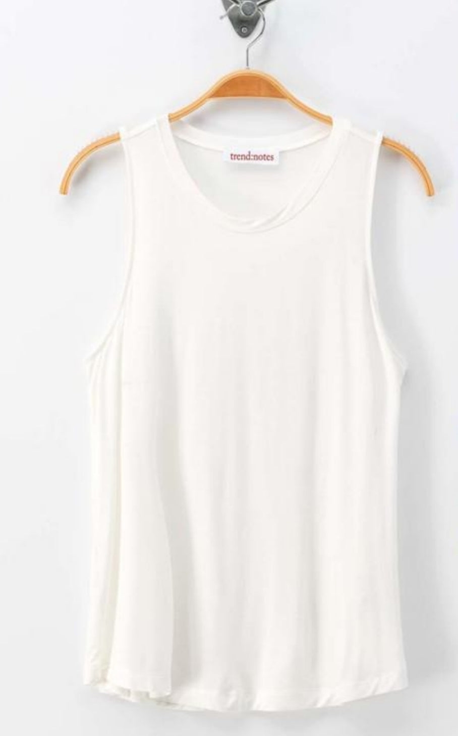 Swing Crew Neck Tank Top-White