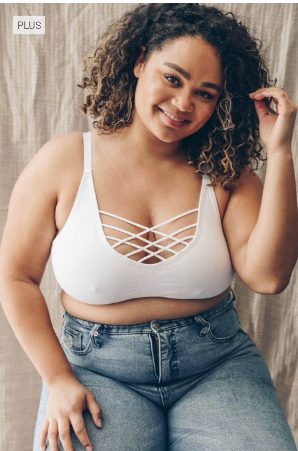 Interwoven Strappy Front Bralette-White