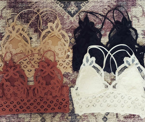 Crochet Lace Bralette-Nude