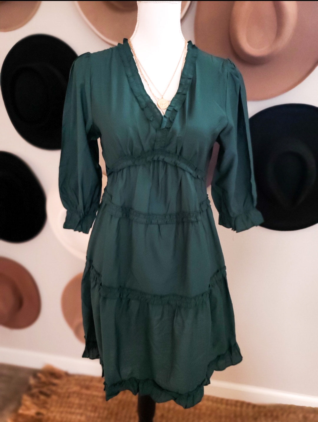 Ruffled Green Dress S-XL