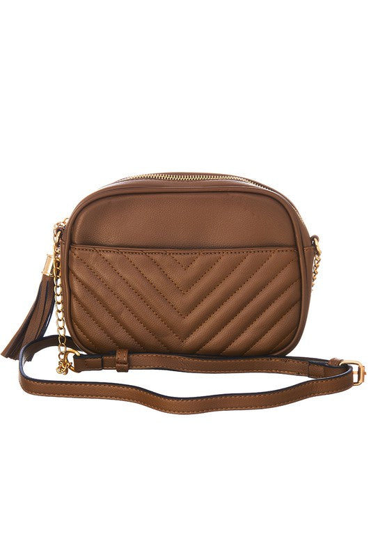 CHEVRON DESIGN CROSSBODY BAG