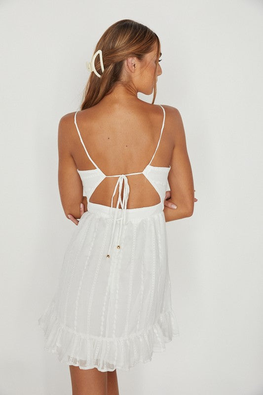 Cut Out Eyelet White Dress