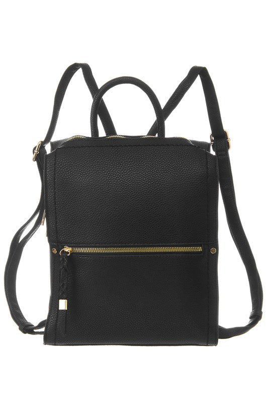 FAUX LEATHER BACKPACK