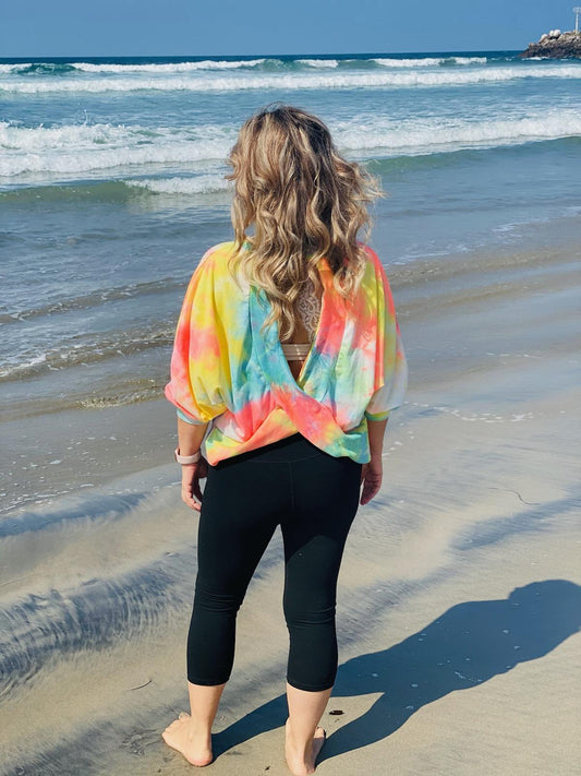 Open Back Tie Dye Sweatshirt Shirt