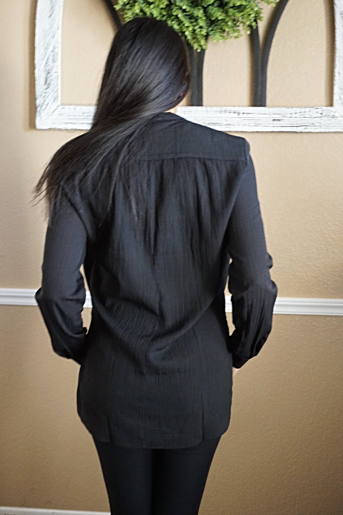 Black Woven Blouse